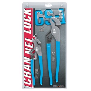 Tongue and Groove Plier Set, 6 1/2 in and 9 1/2 in Lengths, Straight Jaw