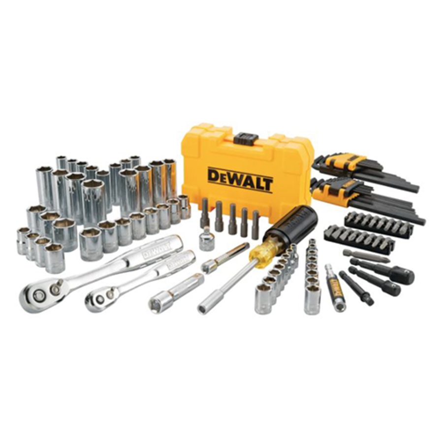 108 Piece Mechanics Tool Set, DWMT73801, 1/4 in & 3/8 in Drive