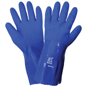 FrogWear Triple-Coated PVC Chemical Resistant Gloves, 8660, Blue