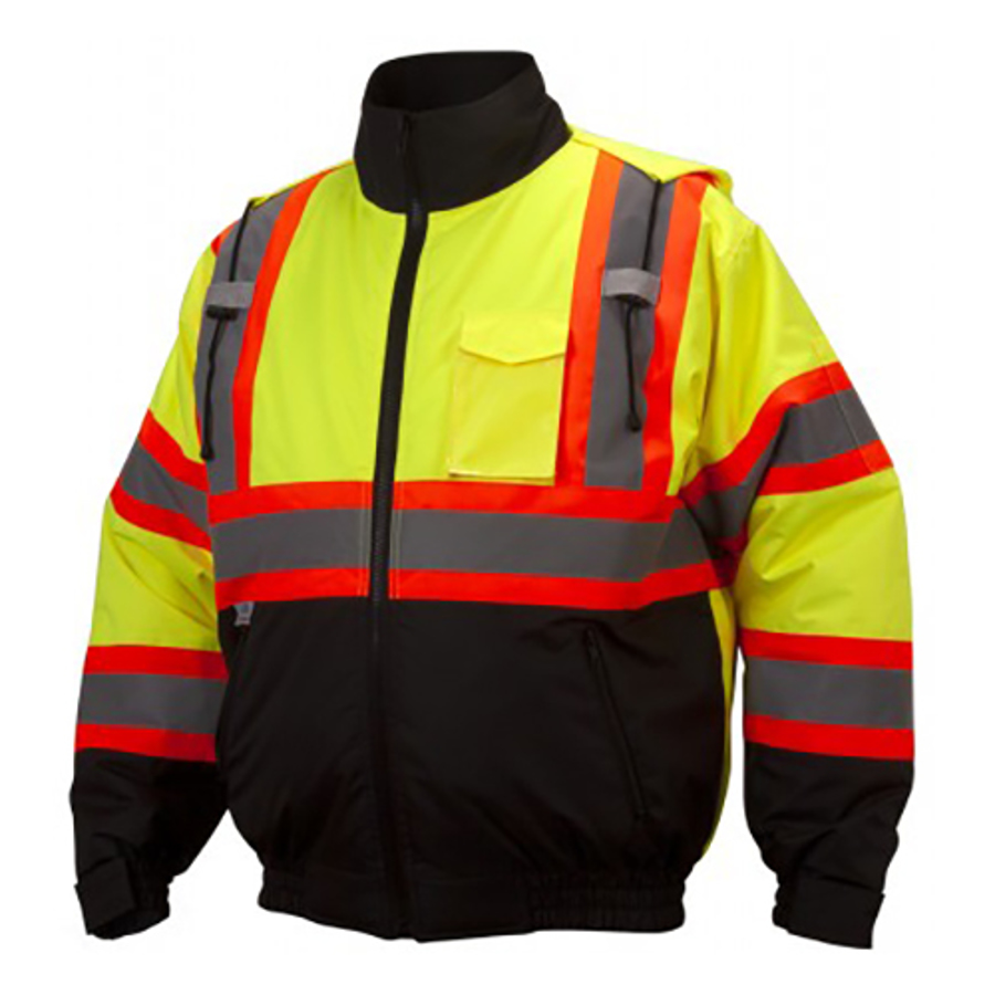 Class 3 Bomber Jacket w/Quilted Lining, RCJ3210, Hi-Vis Lime