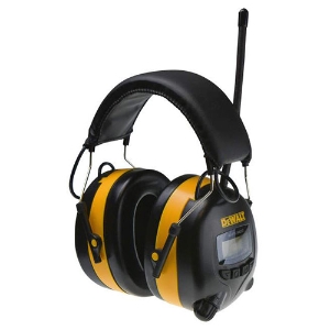 Digital AM/FM Adjustable Padded Headband Earmuffs, DPG15, Black/Yellow, dB 25