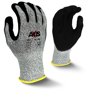 Axis HPPE Cut Resistant Gloves w/Foam Nitrile Palm Coating, RWG534, Cut A2, Black/Gray