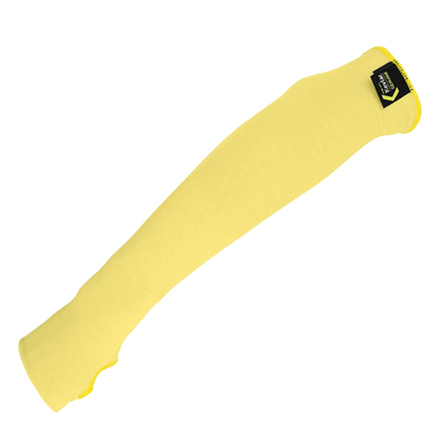 2-Ply Aramid Fiber Cut Resistant Sleeve w/Thumb, K18SLT, Yellow, 18"