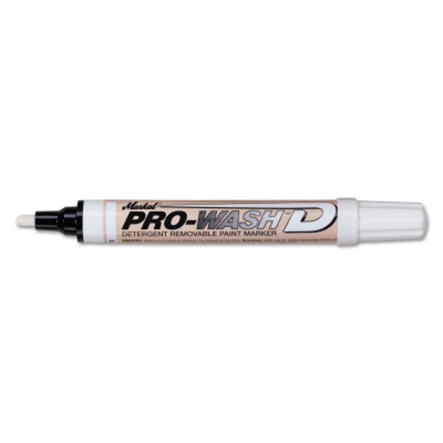 Paint-Riter+ Detergent Removable Liquid Paint Marker, 097010, 1/8" Tip, White