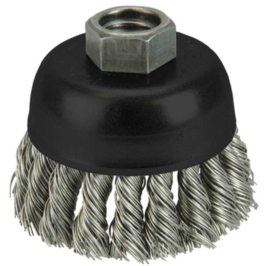 Single Row Knot Wire Cup Brush, Stainless Steel Fill