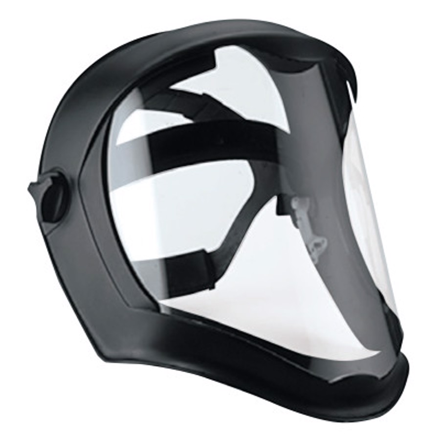Bionic Face Shields, Polycarbonate, Anti-Fog/Hardcoat Visor, Clear/Black Matte