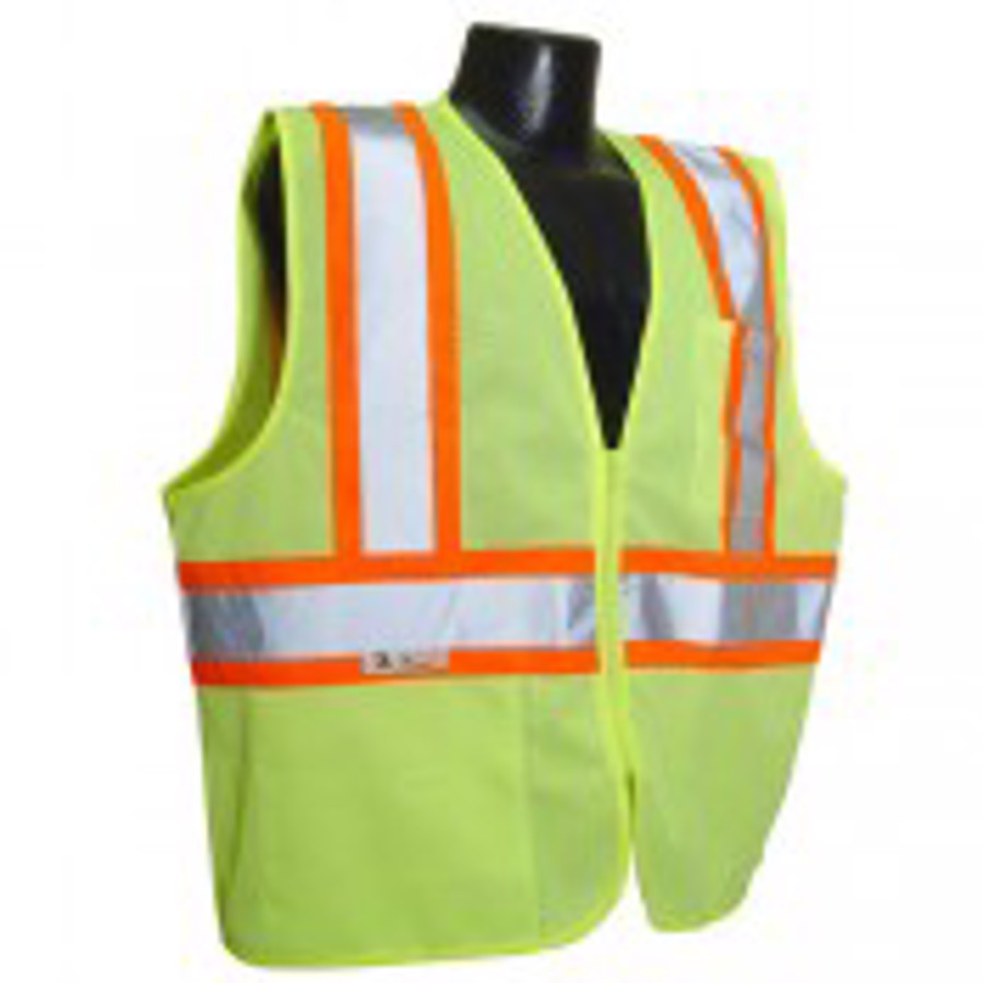 Class 2 Polyester Mesh Economy Safety Vest, SV22-2, Hi-Vis Green, 4X-Large