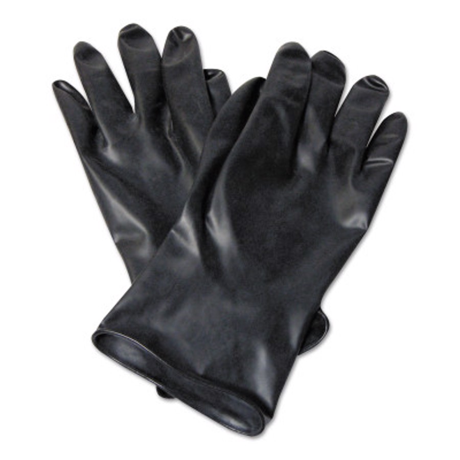 Butyl Rubber Coated Chemical Resistant Gloves, B131, Black