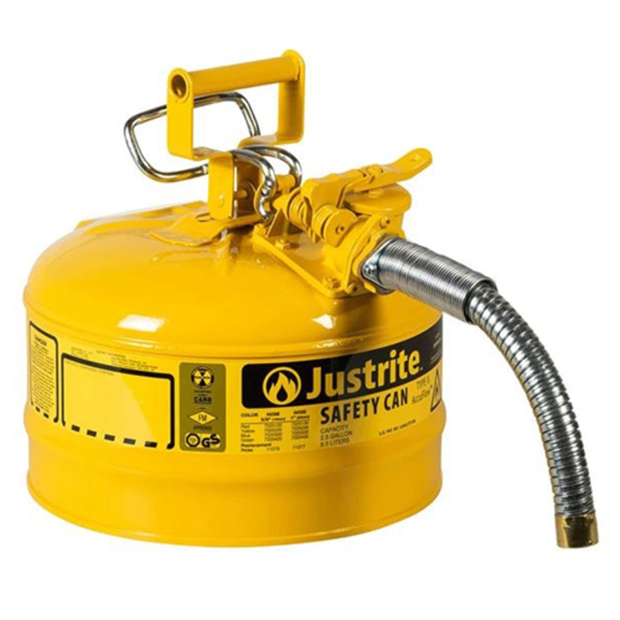 Type II AccuFlow Steel Safety Can, 7225230, Diesel, Yellow, 2-1/2 Gal