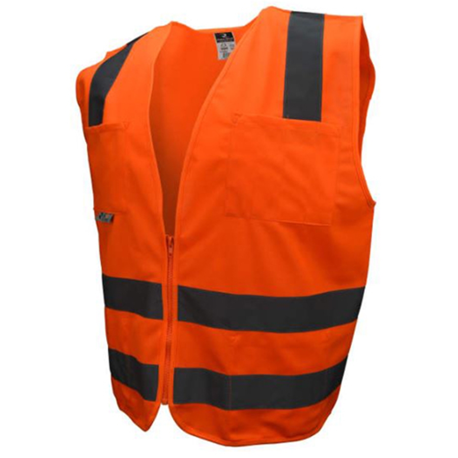 Class 2 Standard Polyester Solid Knit Vest, SV8, Hi-Vis Orange, 5X-Large