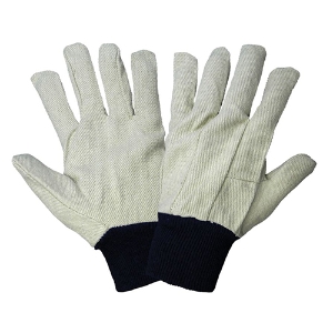 Cotton/Polyester Canvas Gloves, C110, White, Men's