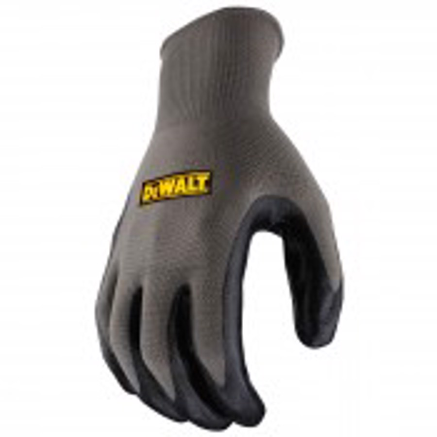 Ultradex Nylon/Polyester Gloves w/Smooth Nitrile Palm Coating, DPG73, Black/Gray