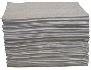 Oil-Only Sorbent Pads, Light-Weight, Absorbs 17 gal, 15 in x 17 in
