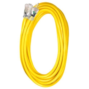 10/3 SJTW Extension Cord w/Lighted End, 05-00350, Yellow, 50'