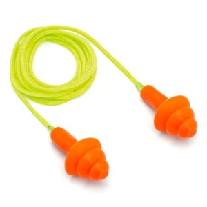 Reusable Earplugs, RP3001PC, Orange/Yellow, Corded, 25 dB