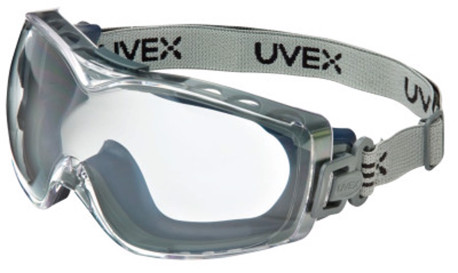 Stealth OTG Safety Goggles, S3970D, Clear Lens, Blue Frame, Anti-Fog/Scratch Coating