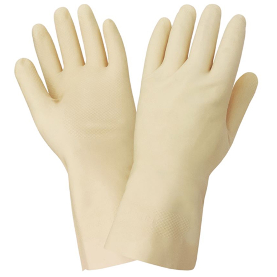 FrogWear Rubber Latex Chemical Resistant Gloves, 160, Natural