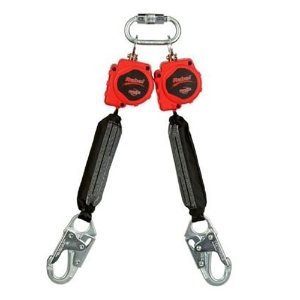 Self-Retracting Lifeline, 3100412, Self-Locking Steel Snap Hook, Twin Leg, 6' Polyester Webbing Lifeline