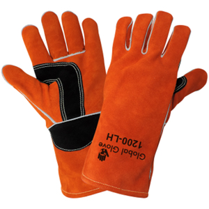 Premium Shoulder Split Cowhide Leather Welding Gloves, 1200, Black/Russet, Large