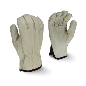 Economy Grain Cowhide Leather Drivers Gloves, RWG4122, Beige