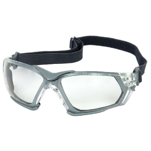 Fortify Safety Glasses, 250-54-0520, Clear Lens, Anti-Fog/Anti-Scratch Coating, Gray Frame