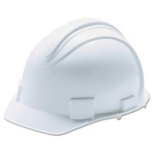 Charger Cap Style Slotted Hard Hat, 20392, Non-Vented, 4-Point Ratchet Suspension, White
