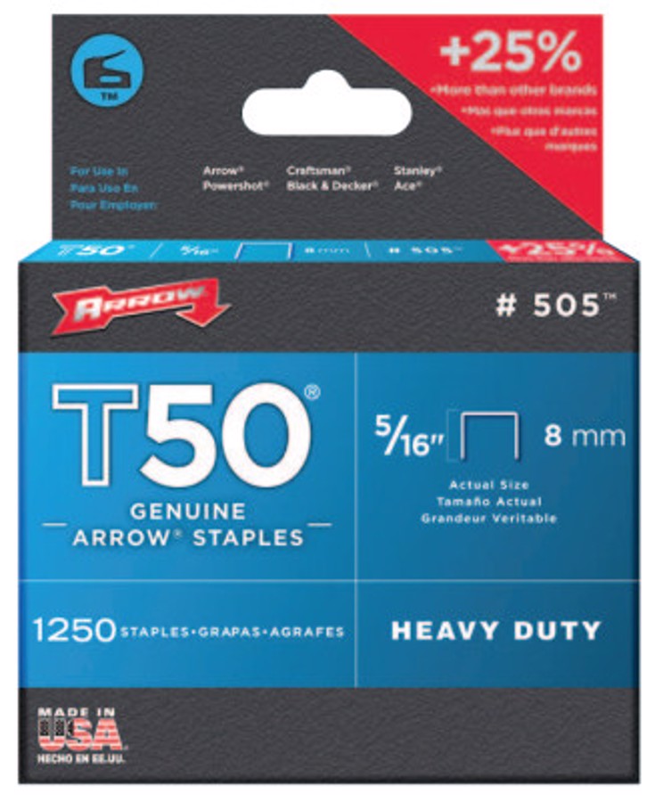 T50 Type Staples, 5/16 in L x 3/8 in W