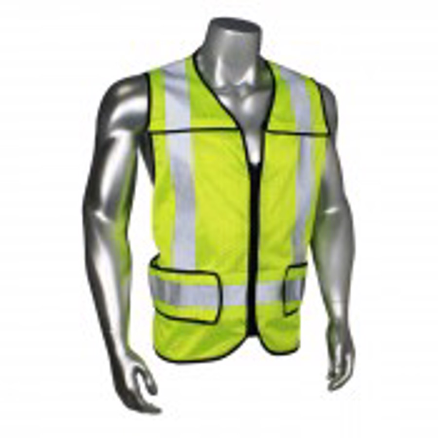 Class 2 Polyester Mesh Safety Vest, LHV-5-PC-ZR, Hi-Vis Green