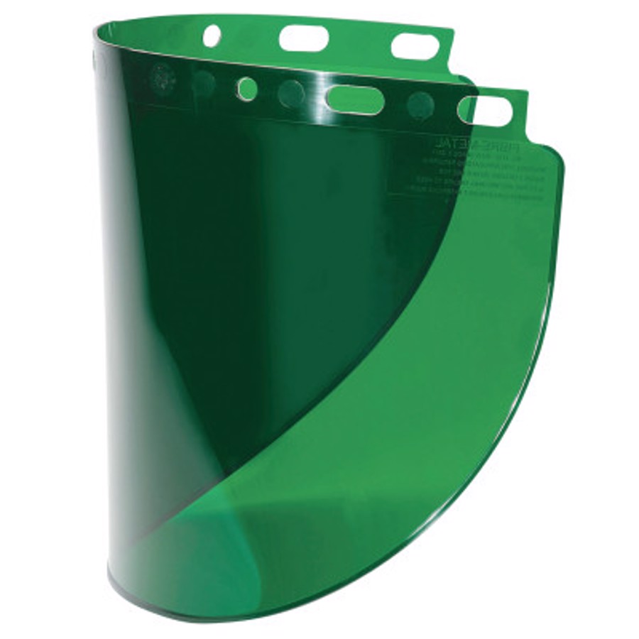 High Performance Wide View Faceshield Windows, Dark Green, Wide View, 16-1/2 in x 8 in