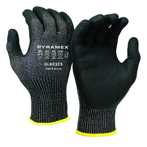 CorXcel HPPE Gloves w/Micro-Foam Nitrile Palm Coating, GL603C5, Cut A4, Black