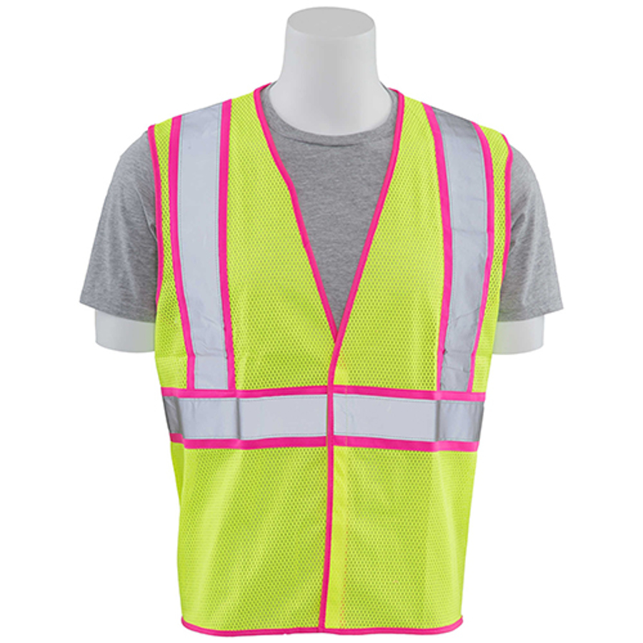 Class 2 Polyester Mesh Unisex Safety Vest, S730, Hi-Vis Green