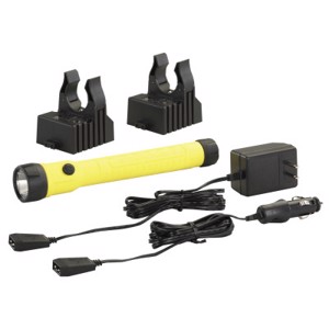 PolyStinger LED Haz-Lo Rechargeable Flashlight, 4 Cell, AC/DC Charger, YL