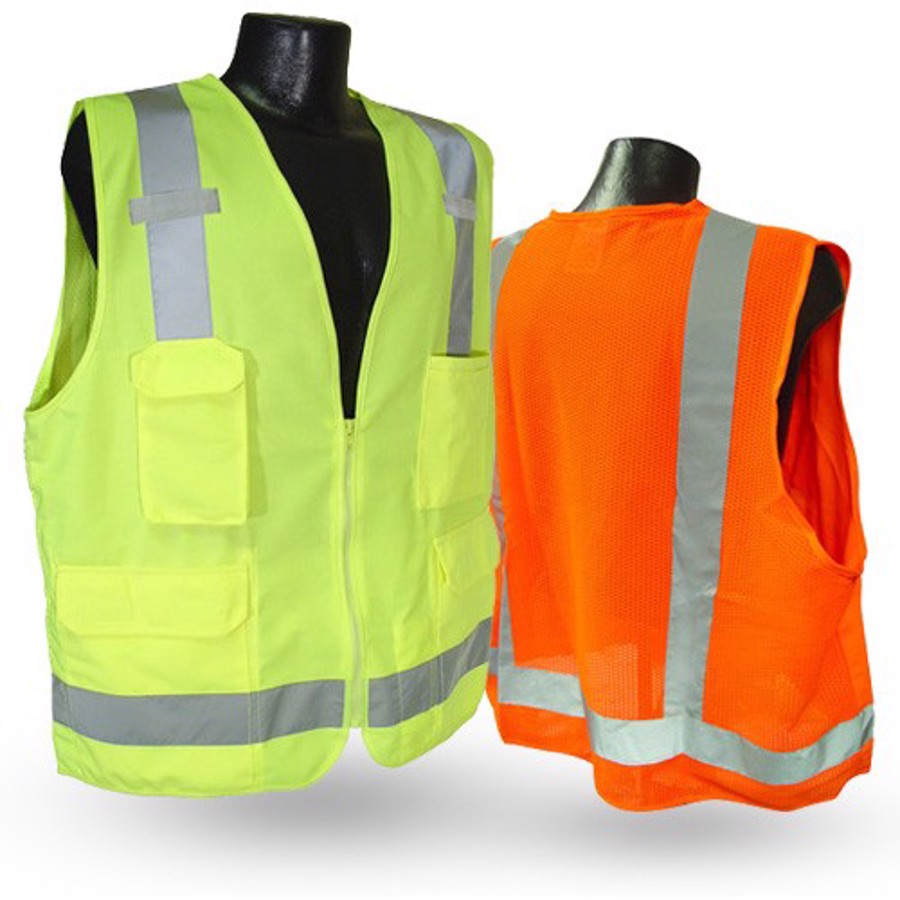 Class 2 Polyester Solid/Mesh Surveyor Vest, SV7