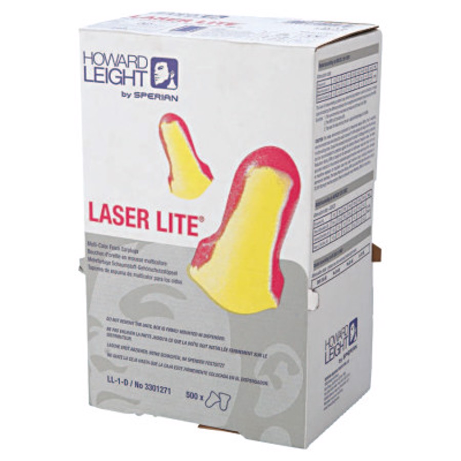 Laser Lite Disposable Earplugs, LL-1-D, Magenta/Yellow, Uncorded, 32 dB