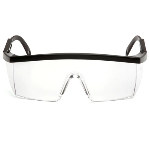 Integra Safety Glasses, SB410ST, Clear Lens, Anti-Fog Coating, Black Frame