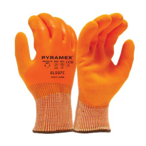 HPPE/Acrylic Cut Resistant Gloves w/Double-Dipped Latex Coating, GL507C, Cut A4, Orange