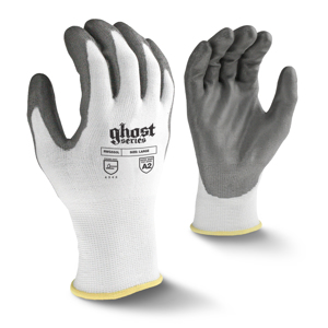 Ghost Series Cut Resistant Gloves w/Polyurethane Palm Coating, RWG550, Cut A2, White/Gray