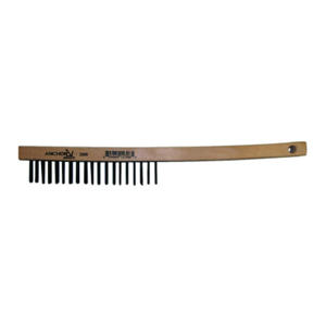 Curved Handle Scratch Brush, 102-388, 3x19 rows, Steel Bristles
