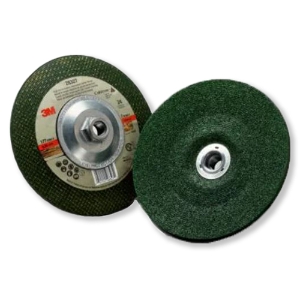 Green Corps Grinding Wheel, 55959, Type 27, 7" Diameter, 1/4" Thickness, 5/8"-11 Arbor Thread