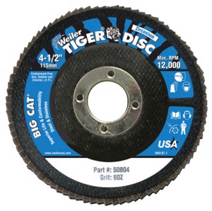 Tiger Big Cat High Density Flap Disc, Type 27, Zirconia Alumina, 7/8" Arbor