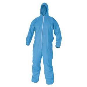 KleenGuard A65 Flame Resistant Coveralls w/Hood & Elastic Ankles/Wrists, Blue