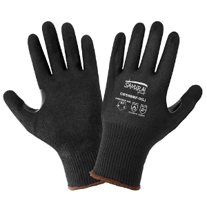 Samurai Glove Aralene Cut Resistant Gloves w/Nitrile Palm Coating, CR588MF, Cut A3, Black