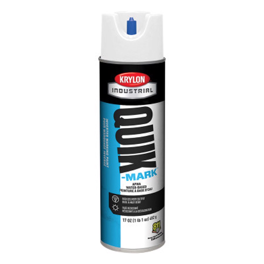 Quik-Mark APWA Inverted Marking Paint, Water-Based, Brilliant White, 17oz