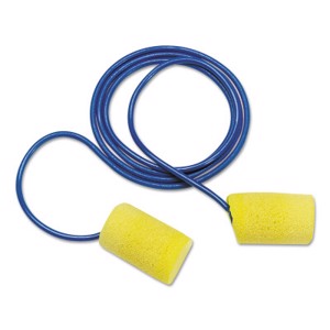 E-A-R Classic Plus Disposable Earplugs, 311-1105, Blue/Yellow, Corded, 33 dB