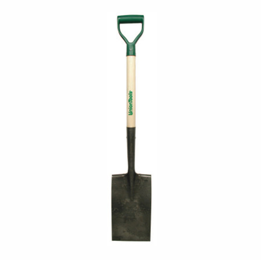 Garden Spade with Poly D-Grip, 12 in L x 7.25 in W Open-Back/Turned Step Blade, 28 in L White Ash Handle