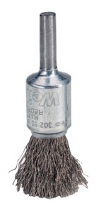 Solid End Crimped Wire Brush, Steel Fill