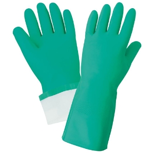 Flock-Lined Nitrile Chemical Resistant Gloves, 515F, Green