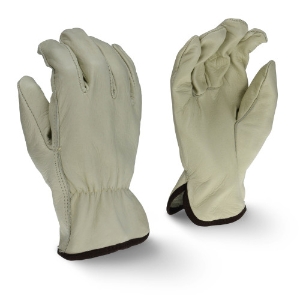 Economy Grain Cowhide Leather Drivers Gloves, RWG4120, Gray