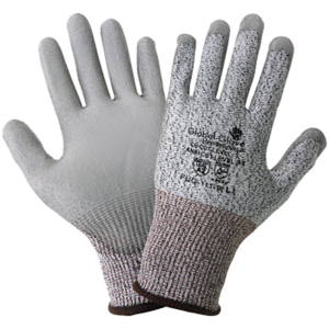 HPPE Cut Resistant Gloves w/Polyurethane Palm Coating, PUG-111, Cut A2, Salt & Pepper