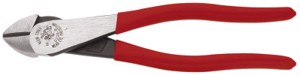 High-Leverage Diagonal Cutting Pliers, 8 in, Bevel, Plastic Dipped